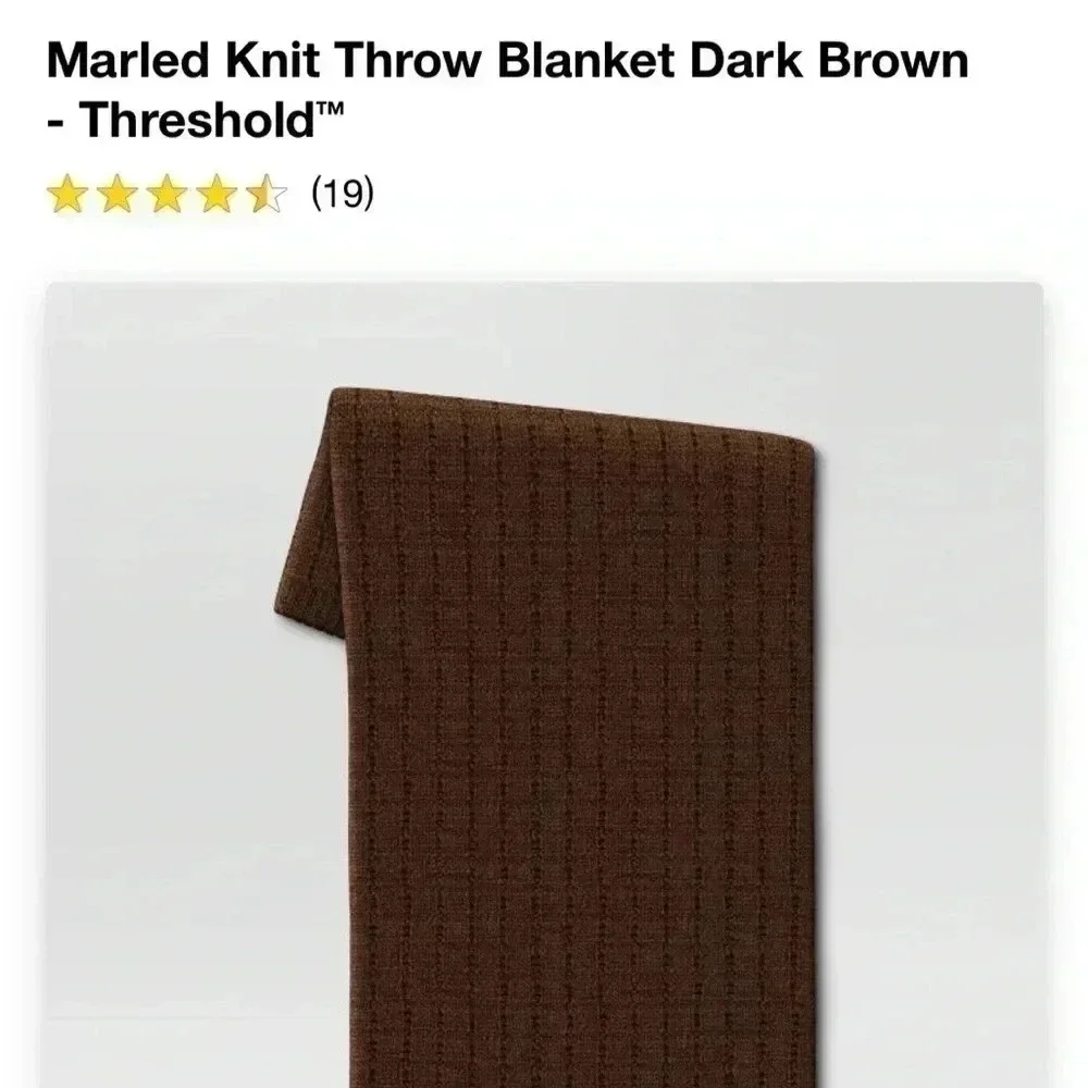 NWT‎ Marled Knit Throw Blanket Dark Brown - Threshold
